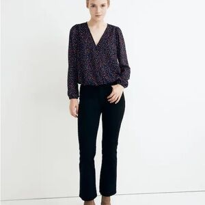 Madewell Lyric Wrap Top in Sugar Dot